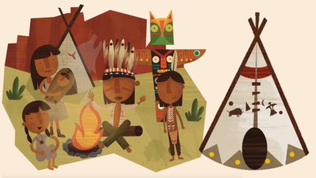 hábitat de los nativos americanos de a la carta de infantil